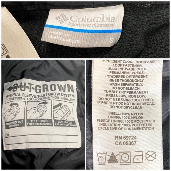 COLUMBIA Ice Slope II Winter Sports Ski / Snowboard Pants in Black Kids S - Picture 5 of 10